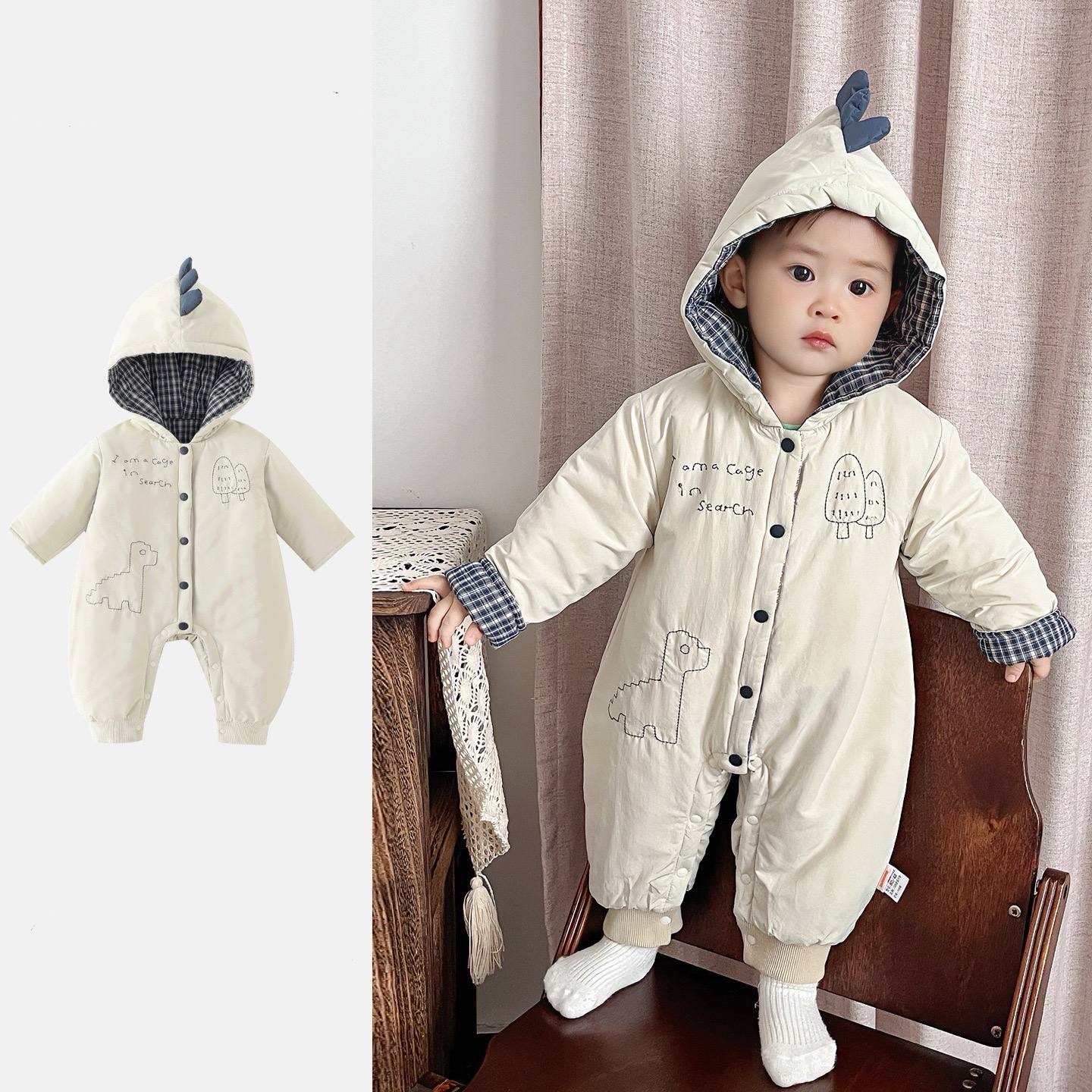 Cute Cartoon Baby Jumpsuit – Long-Sleeve Autumn & Winter Outfit for Baby Boys 👶