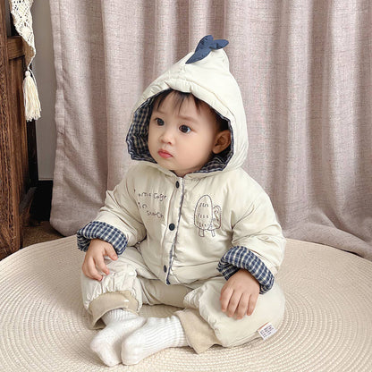 Cute Cartoon Baby Jumpsuit – Long-Sleeve Autumn & Winter Outfit for Baby Boys 👶