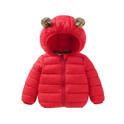 Black & Gold Thickened Baby Jacket – Winter Cotton Coat for Boys & Girls