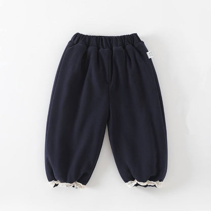 Girls’ Korean Style Autumn/Winter Two-Piece Lace Set – Baby Girl Casual Outfit